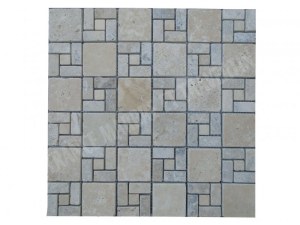 Travertin Beige - Silver Mosaïque Modèle Nice