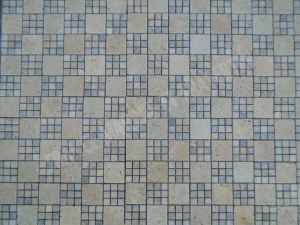 Travertin Beige - Silver Mosaïque Modèle Monaco