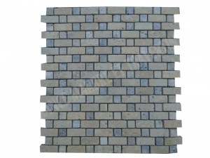 Travertin Beige - Silver Mosaïque Modèle Bordeaux 1