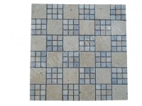 Travertin Beige - Silver Mosaïque Modèle Monaco