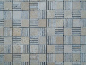 Travertin Beige - Silver Mosaïque Modèle Paris