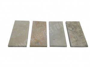 Travertin Classique Beige Margelle de Piscine Bord Arrondi 30,5x15 cm Épaisseur : 3 cm...