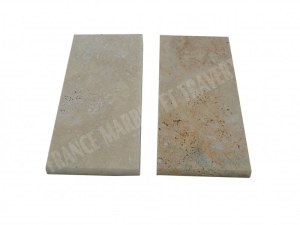 Travertin Classique Beige Margelle de Piscine Bord Arrondi 30,5x15 cm Épaisseur : 3 cm...