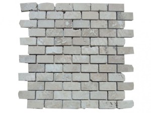 Travertin Beige Mosaïque Rebouché 2,3x4,8 cm