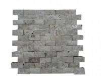 Travertin Beige Mosaïque 2,5x5 cm Qualité : Rustique Finition : Eclaté & Clivé