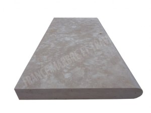 Travertin Beige Nuancé Margelle de Piscine Bord Arrondi 30,5x61 cm