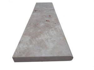 Travertin Beige Nuancé Margelle de Piscine Bord Arrondi 30,5x61 cm