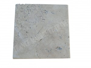 Travertin Beige Marche Escalier d'angle Sortant Gauche Arrondi 40,6x40,6 cm