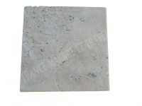 Travertin Beige Marche Escalier d'angle Sortant Gauche Arrondi 40,6x40,6 cm