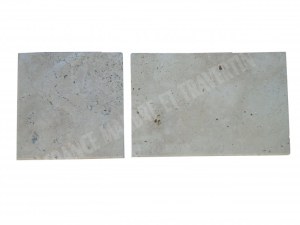 Travertin Beige Marche Escalier d'angle Sortant Gauche Arrondi 40,6x40,6 cm