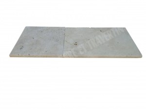 Travertin Beige Marche Escalier d'angle Sortant Gauche Arrondi 40,6x40,6 cm