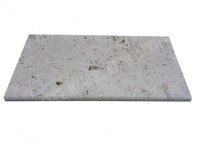 Travertin Classique Beige Margelle de Piscine Bord Arrondi 30,5x61cm Rustique