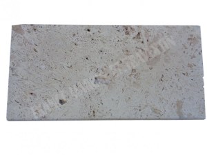 Travertin Beige Nuancé Margelle de Piscine Bord Arrondi 30,5x61 cm