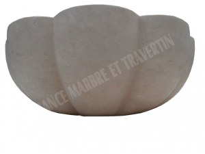 Travertin Beige Vasque Modèle Marguerite Hauteur : 15 cm Qualité : 1’er Choix Diamètre...