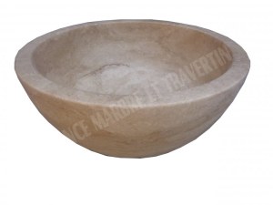 Travertin Classique Beige Vasque Modèle Petit Bol Hauteur : 15 cm Qualité : 1’er Choix...
