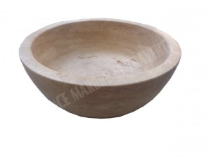 Travertin Classique Beige Vasque Modèle Petit Bol Hauteur : 15 cm Qualité : 1’er Choix...