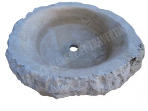 Travertin Beige Vasque Ovale Roche 40x50 cm Hauteur : 15 cm Qualité : 1'er Choix Finiti...