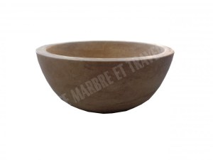 Travertin Classique Beige Vasque Modèle Petit Bol Hauteur : 15 cm Qualité : 1’er Choix...