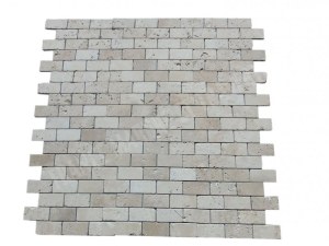 Travertin Beige Clair Mosaïque 4,8x10 cm