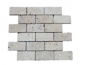 Travertin Beige Clair Mosaïque 4,8x10 cm