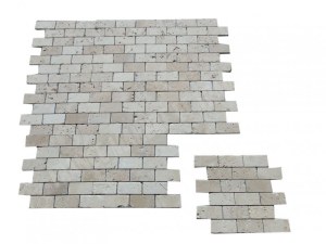 Travertin Beige Clair Mosaïque 4,8x10 cm