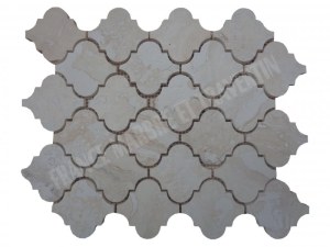 Travertin Beige Clair Arabesque & Motif Mosaïque 31x26 cm