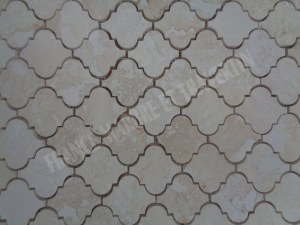 Travertin Beige Clair Arabesque & Motif Mosaïque 31x26 cm