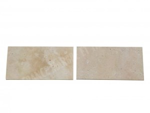 Travertin Beige Clair Margelle de Piscine 2 Bord Chanfreiné 30,5x61 cm