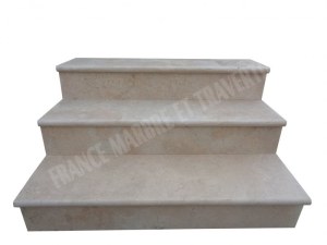 Travertin Beige Clair Marche Escalier 120 cm