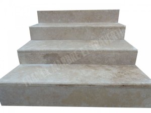 Travertin Beige Clair Marche Escalier 110 cm