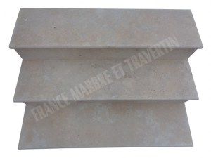 Travertin Beige Clair Marche Escalier 100 cm