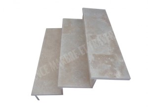 Travertin Beige Clair Marche Escalier 120 cm