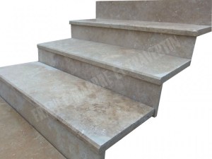 Travertin Beige Clair Marche Escalier 120 cm