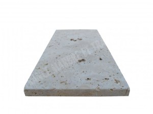Travertin Beige Clair Margelle de Piscine Bord Droit 30,5x61 cm