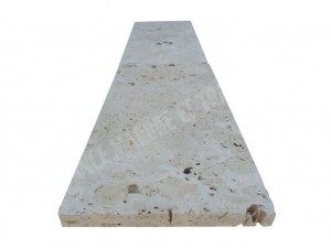 Travertin Beige Clair Margelle de Piscine Bord Droit 30,5x61 cm