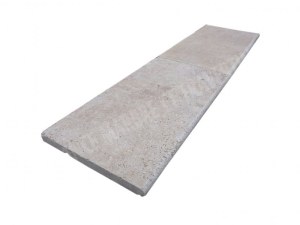 Travertin Beige Clair Margelle de Piscine Bord Arrondi 30,5x61 cm