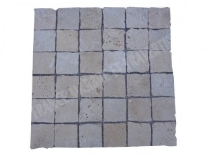 Travertin Beige Clair Mosaique Irrégulier 4,8x4,8 cm