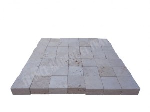 Travertin Beige Clair Pavé 10x10 cm