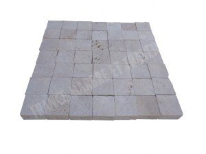 Travertin Beige Clair Pavé 10x10 cm