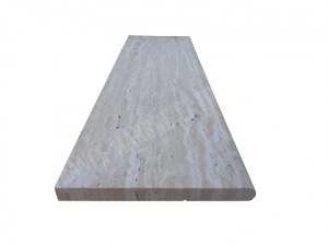 Travertin Beige Clair Veine Marche D'escalier 100x30 3 cm Arrondi 1'er Choix EN STOCK
