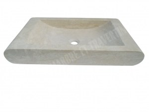 Travertin Classique Beige Evier 70x40 cm Épaisseur : 10 cm Qualité : 1'er Choix Finitio...