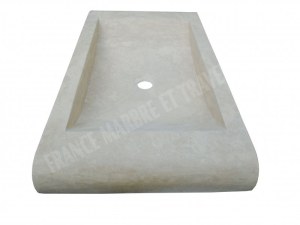 Travertin Classique Beige Evier 70x40 cm Épaisseur : 10 cm Qualité : 1'er Choix Finitio...