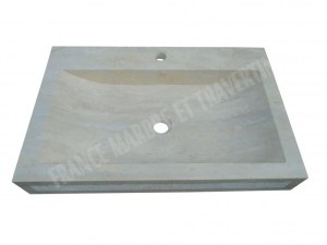 Travertin Classique Beige Evier 70x45 cm Épaisseur : 10 cm Qualité : 1'er Choix Finitio...