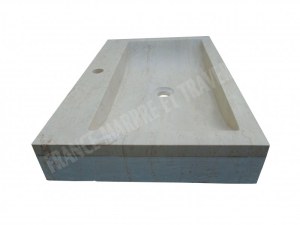 Travertin Classique Beige Evier 70x45 cm Épaisseur : 10 cm Qualité : 1'er Choix Finiti...