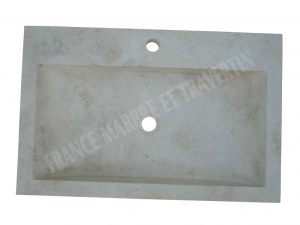 Travertin Classique Beige Evier 70x45 cm Épaisseur : 10 cm Qualité : 1'er Choix Finitio...