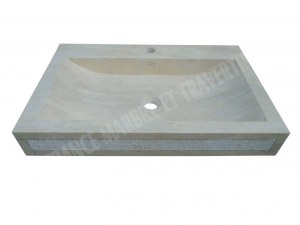Travertin Classique Beige Evier 70x45 cm Épaisseur : 10 cm Qualité : 1'er Choix Finitio...