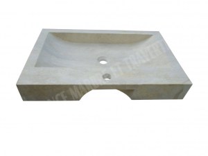 Travertin Classique Beige Evier 70x45 cm Épaisseur : 10 cm Qualité : 1'er Choix Finitio...