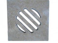 Travertin Beige Grille Siphon Rainure 28x28 cm