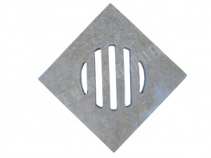 Travertin Beige Grille Siphon Rainure 28x28 cm