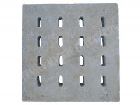 Travertin Beige Grille Siphon Petit Ovale 38x38 cm